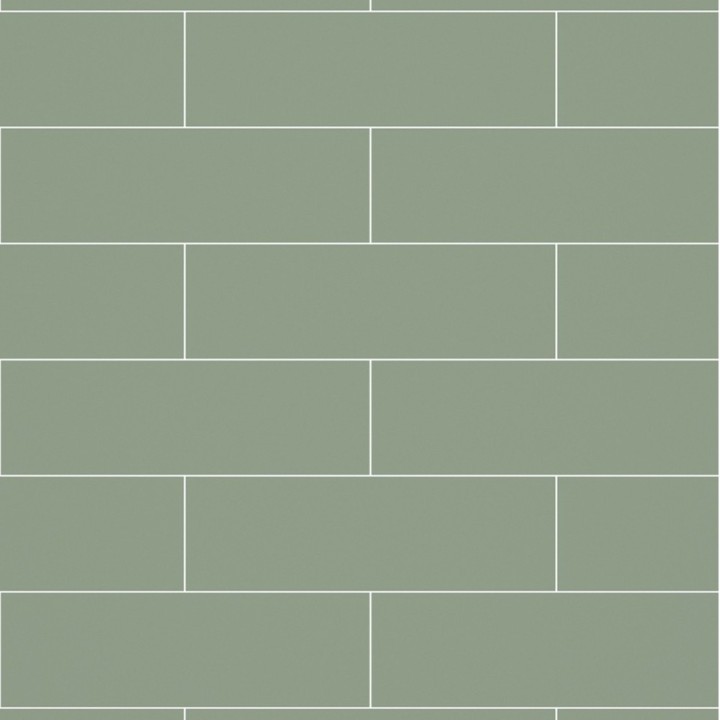Olive Green Metro Brick Urban Tile Effect - Fibo - Closeup