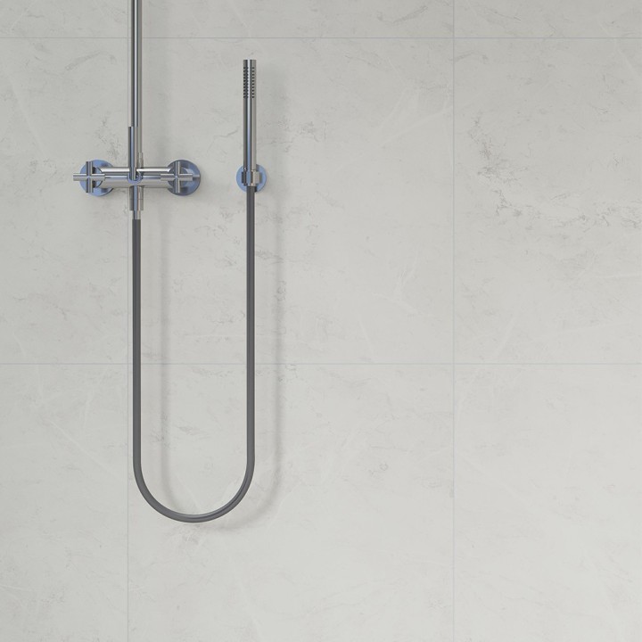 White Marble Tile Effect - Fibo