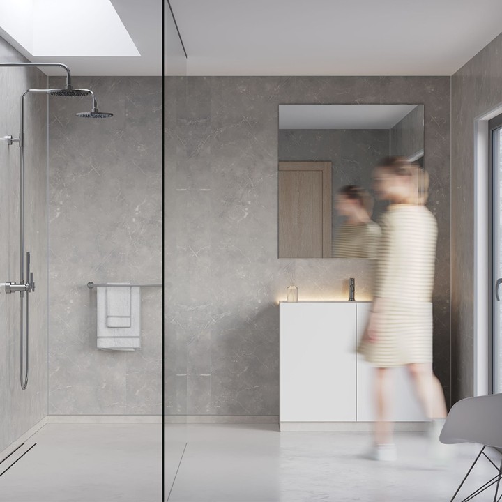Grey Marble Tile Effect - Fibo
