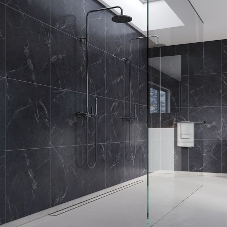 Black Marble Tile Effect - Fibo