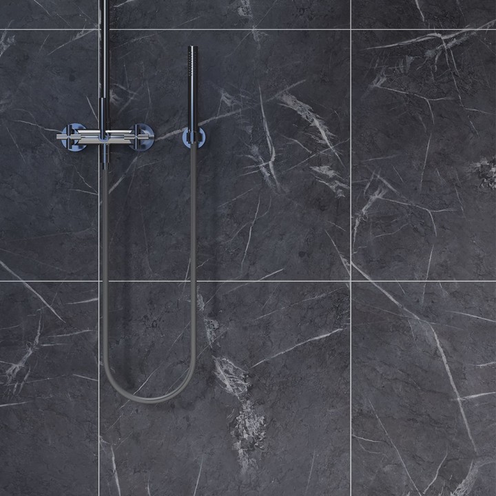 Black Marble Tile Effect - Fibo