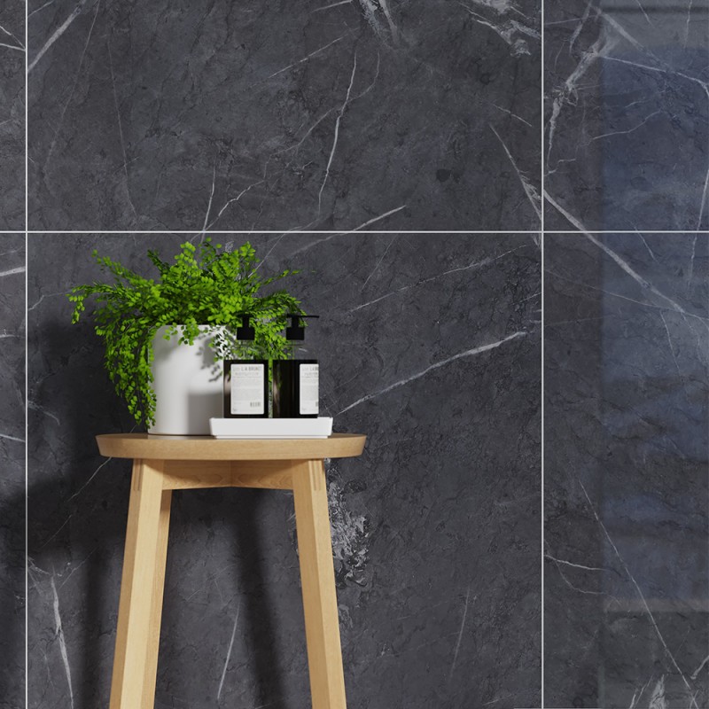 Black Marble Tile Effect - Fibo