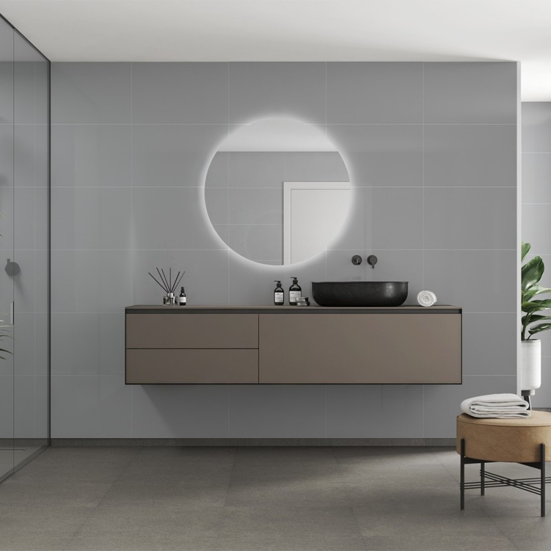 Medium Grey Contemporary Tile Effect - Fibo