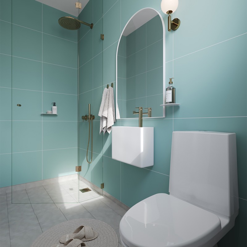 Aqua Mint Contemporary Tile Effect - Fibo