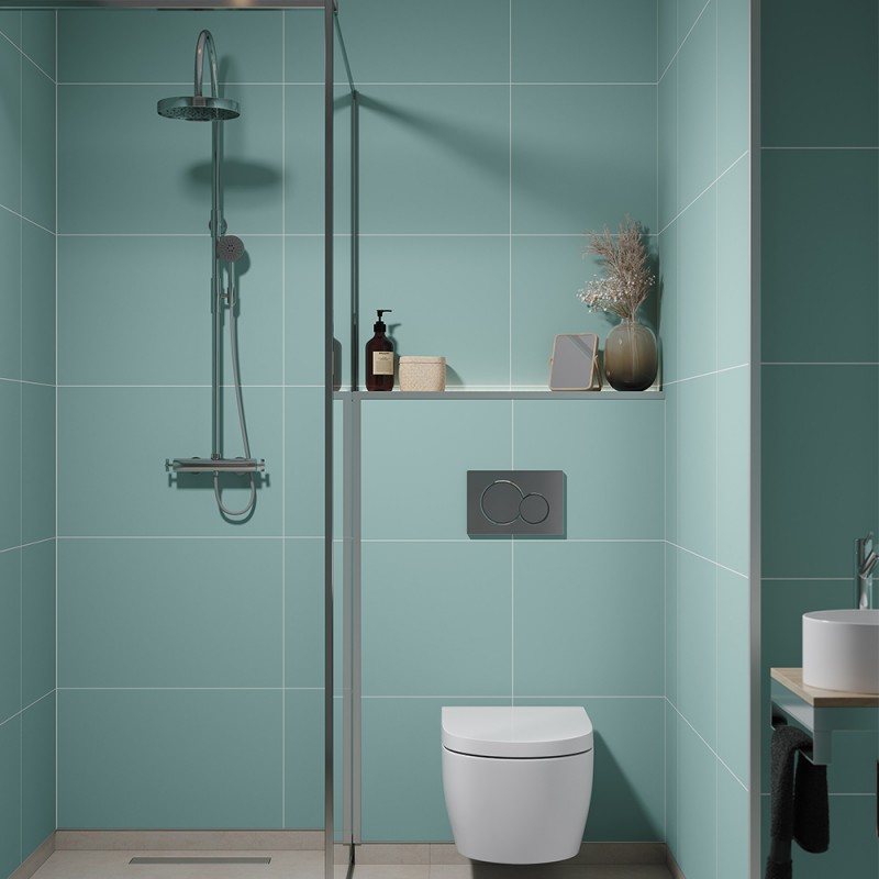 Aqua Mint Contemporary Tile Effect - Fibo