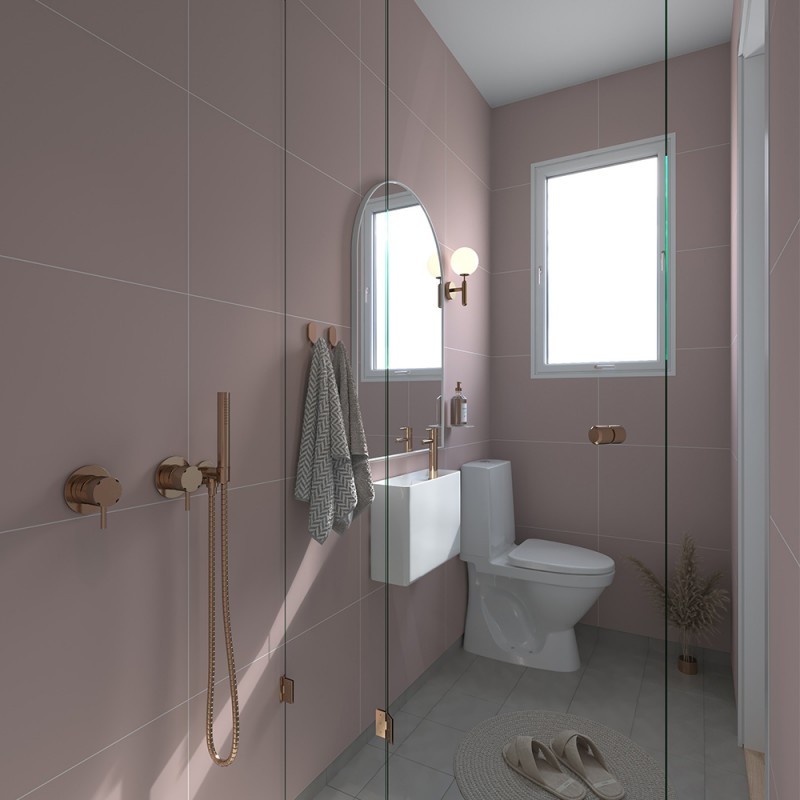 Dusky Pink Contemporary Tile Effect - Fibo