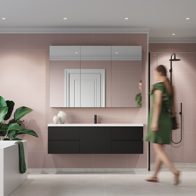 Dusky Pink Contemporary Tile Effect - Fibo