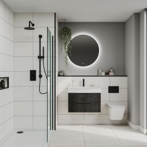 White Contrast Contemporary Tile Effect - Fibo