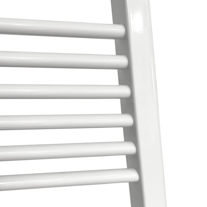 400mm (w) x 800mm (h) Electric "Straight White" Towel Rail (Single Heat or Thermostatic Option)