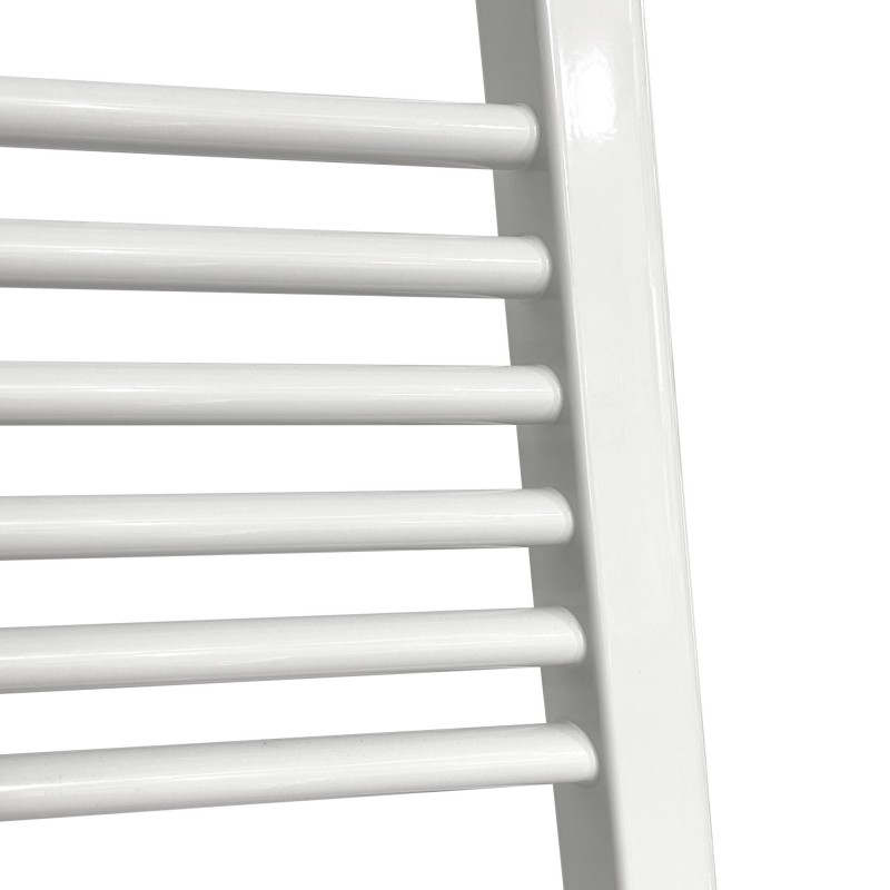 500mm (w) x 800mm (h) Electric "Straight White" Towel Rail (Single Heat or Thermostatic Option)