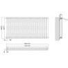 1200mm (W) x 600mm (H) Brecon Black Double Oval Tube Horizontal Radiator