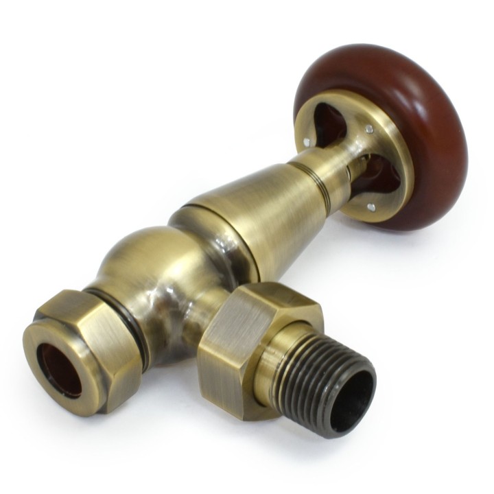 Angled Round Top Belgravia Traditional TRV Radiator Valves
