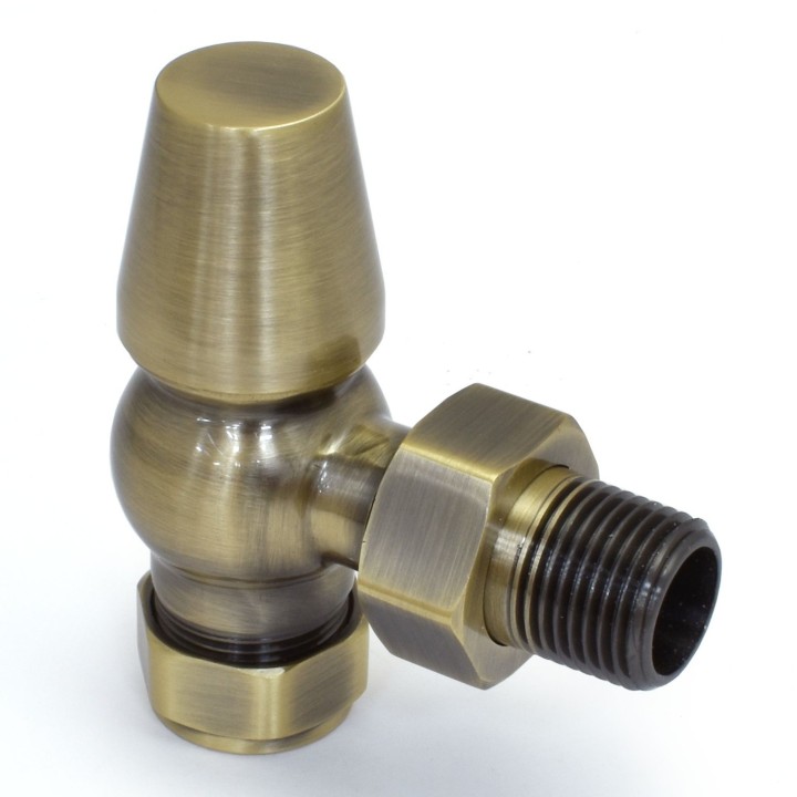 Angled Round Top Belgravia Traditional TRV Radiator Valves