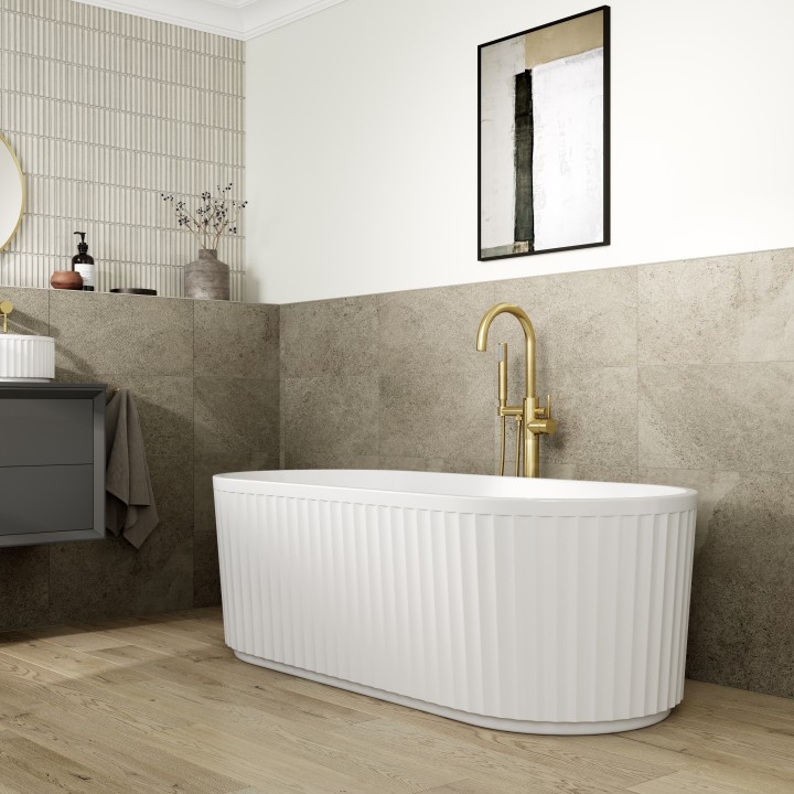 Flute Freestanding Bath 1700mm(l) x 750mm(w) x 570mm(h) - Insitu