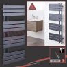 500mm (w) x 1200mm (h) Electric "Apollo" Anthracite Heated Towel Rail (Single Heat or Thermostatic Option)