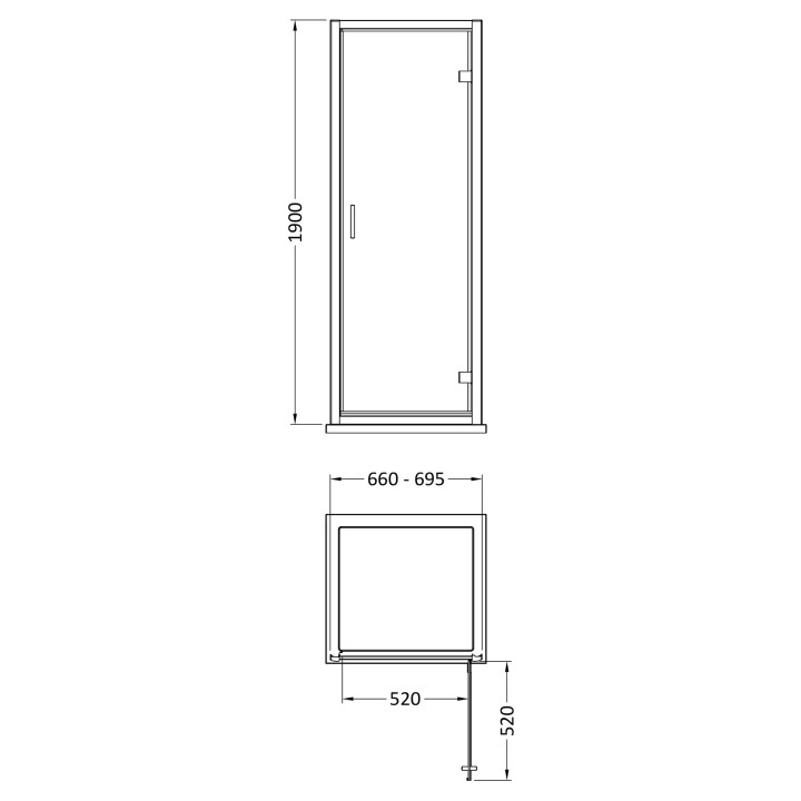 Chrome Rene 6mm Hinged Shower Doors 700mm to 900mm (w) - 4 Sizes