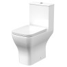 Ava Comfort Height Close Coupled Rimless Toilet Pan with Push Button Cistern - Soft Close Seat