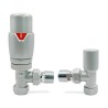 Silver Thermostatic Valves for Radiators & Towel Rails (Pair of Angled, Straight or Corner)