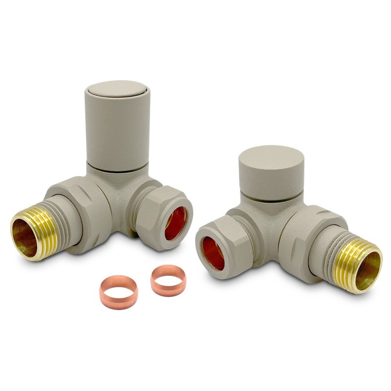 Corner Cappuccino Valves for Radiators & Towel Rails (Pair)