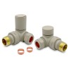Corner Cappuccino Valves for Radiators & Towel Rails (Pair)