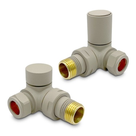 Corner Cappuccino Valves for Radiators & Towel Rails (Pair)