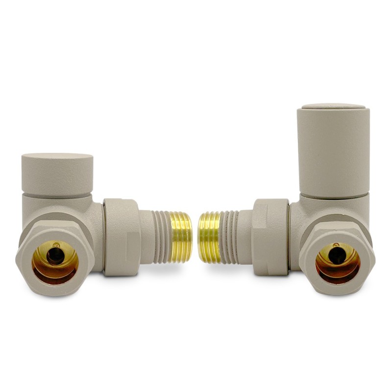 Corner Cappuccino Valves for Radiators & Towel Rails (Pair)