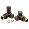 Corner Mocha Valves for Radiators & Towel Rails (Pair)