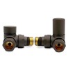 Corner Mocha Valves for Radiators & Towel Rails (Pair)