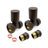 Straight Mocha Valves for Radiators & Towel Rails (Pair)
