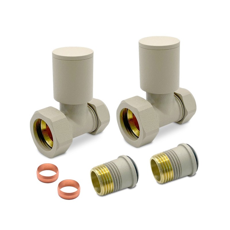 Straight Manual Stone Valves for Radiators & Towel Rails (Pair)