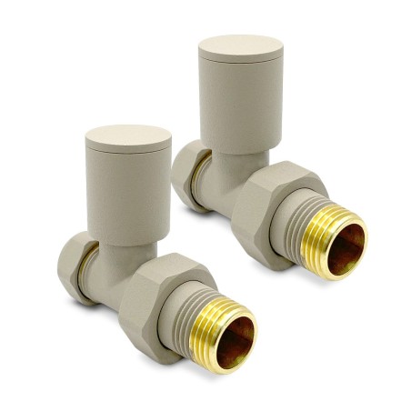 Straight Cappuccino Valves for Radiators & Towel Rails (Pair)