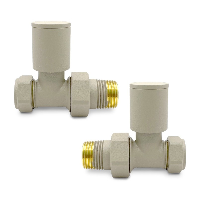 Straight Cappuccino Valves for Radiators & Towel Rails (Pair)