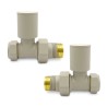 Straight Cappuccino Valves for Radiators & Towel Rails (Pair)