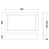 Old London Hunter Green 800mm Bath End Panel - Technical Drawing