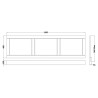 Old London Hunter Green 1700mm Front Bath Panel - Technical Drawing