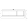 Old London Hunter Green 1800mm Front Bath Panel - Technical Drawing