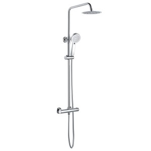 Round Thermostatic Bar Mixer With Riser Kit - Chrome