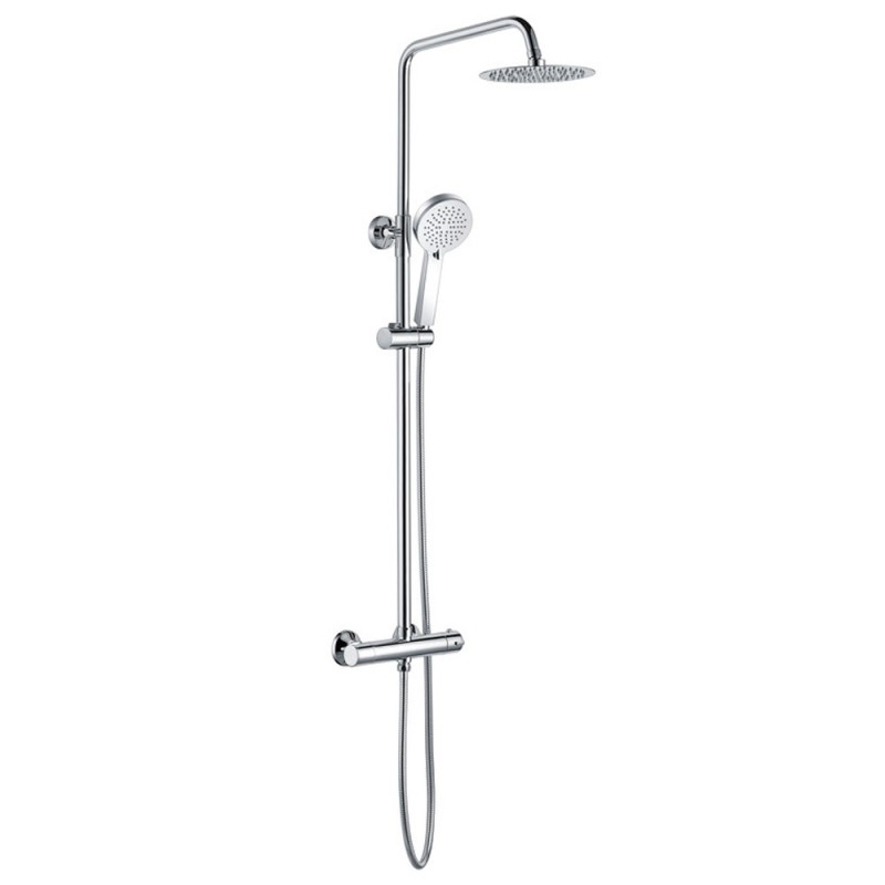 Round Thermostatic Bar Mixer With Riser Kit - Chrome