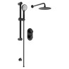 Round Concealed Valve Head & Arm Shower Pack - Matt Black