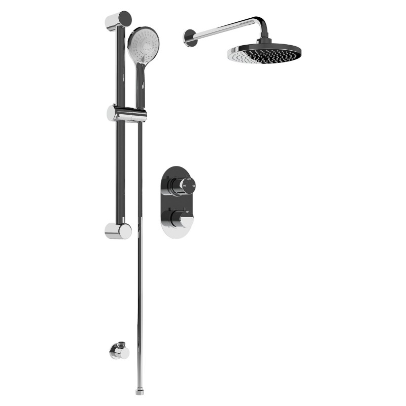 Round Concealed Valve Head & Arm Shower Pack - Chrome