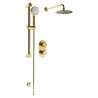 Round Concealed Valve Head & Arm Shower Pack - Brushed Brass