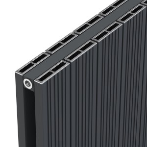 1425mm (w) x 600mm (h) "Tower Bold" Double Panel Anthracite Horizontal Aluminium Radiator (30 Extrusions)
