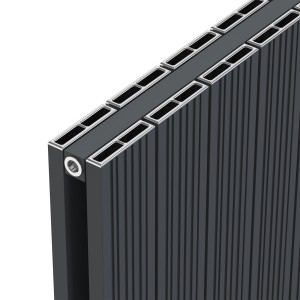 1235mm (w) x 600mm (h) "Tower Bold" Double Panel Anthracite Horizontal Aluminium Radiator (26 Extrusions)