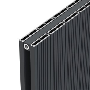 1045mm (w) x 600mm (h) "Tower Bold" Double Panel Anthracite Horizontal Aluminium Radiator (22 Extrusions)
