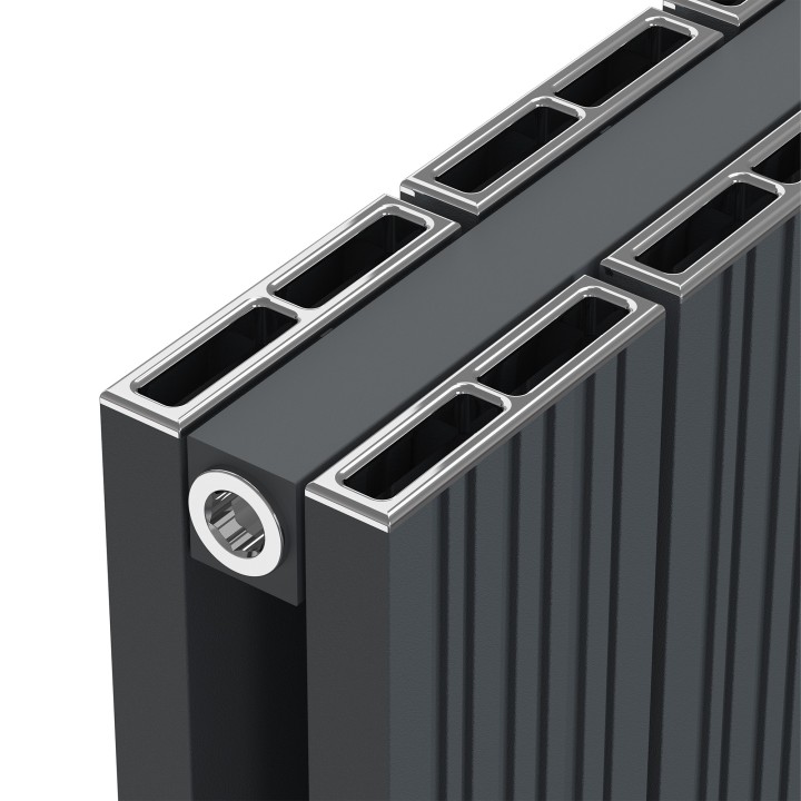1040mm (w) x 600mm (h) Tower Bold Double Panel Anthracite Horizontal Aluminium Radiator (22 Extrusions)