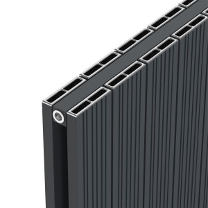 855mm (w) x 600mm (h) "Tower Bold" Double Panel Anthracite Horizontal Aluminium Radiator (18 Extrusions)