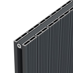 665mm (w) x 600mm (h) "Tower Bold" Double Panel Anthracite Horizontal Aluminium Radiator (14 Extrusions)