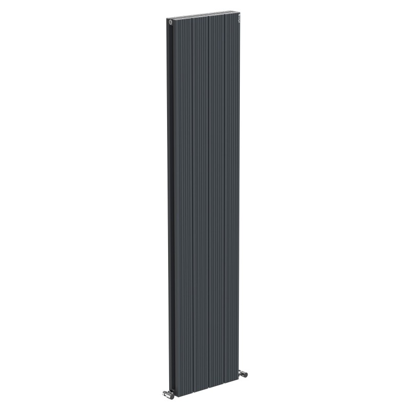 380mm (w) x 1800mm (h) "Tower Bold" Double Panel Anthracite Vertical Aluminium Radiator (8 Extrusions)