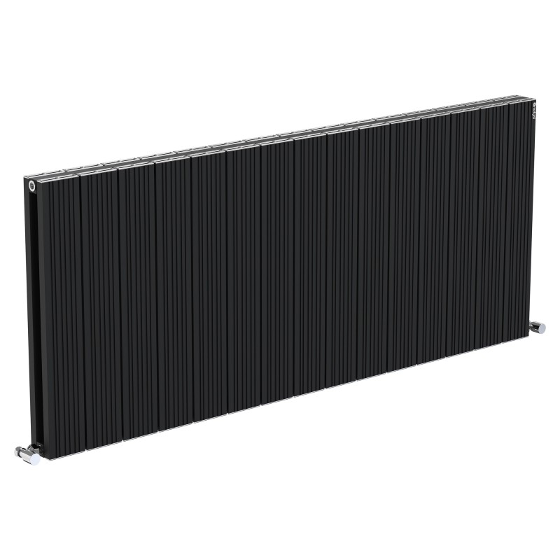 1425mm (w) x 600mm (h) "Tower Bold" Double Panel Black Horizontal Aluminium Radiator (30 Extrusions)