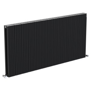 1235mm (w) x 600mm (h) "Tower Bold" Double Panel Black Horizontal Aluminium Radiator (26 Extrusions)